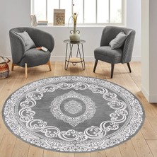 Rovigo Home Dijital Baskı Yıkanabilir Kaymaz Taban Yuvarlak Salon Halısı RVG7326-HT1483