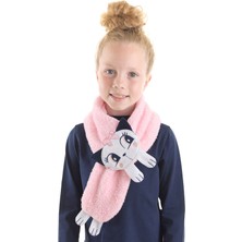 MSHB&G Kedi Sue Kız Çocuk Peluş Aplikeli Pembe Atkı
