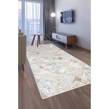 Dijidekor Delüxe Vizon Gri Saçaksız Deri Taban Yeni Kabartmalı Model Salon Halısı