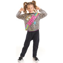 MSHB&G Wow Leopar Kız Çocuk T-Shirt Pantolon Takım