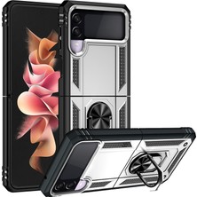 Qichengda Samsung Galaxy Z Flip 4  Metal Halka Zırh Düşmeye Karşı Koruma Cep Telefonu Kılıfı Kapağı (Yurt Dışından)