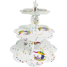 Event Party Store  Unicorn Kek Standı 3 Katlı (30 cm x 24 cm x 20 cm )