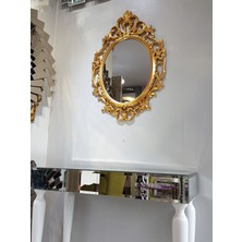 Ayna Denizi Vintage Taç Model Altın Renk Dekoratif Ayna