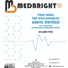 Med Bright 50 Adet Medbrıght 80x240 Lastikli Tek Kullanımlık Sedye Örtüsü