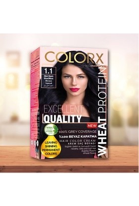 Colorx Color X Bitkisel Saç Boyası Set - 1.1 Mavi Siyah