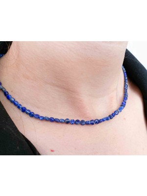 Mucize Taş Lapis Lazuli  Kolye 4 mm Tımbıl