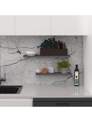 Asra Trend Modern 2'li Çok Amaçlı Duvar Rafı Organizer %100 MDF Kitaplık Mutfak Banyo Rafı DRF01