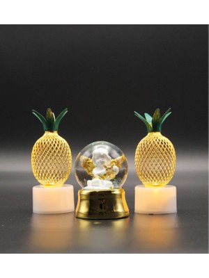 Hediye Biziz Melek Kar Küresi ve Ananas Işık