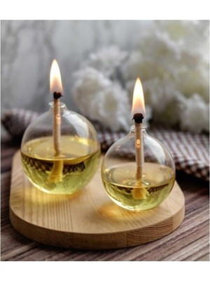 Ay Magnet Sarı Kandil Yağı Kokusuz Dumansız Iç Mekan Gaz Lambası Yakıtı 400 ml + 2 Metre Fitil