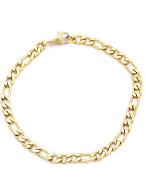 Ferizz Altın Kaplama Figaro Erkek Zincir Bileklik EBLK-233