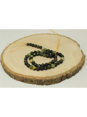 Yaşam Tohumu Peridot (Zebercet) Taşı Koyu Renk Faset Kesim Dizi 6mm (23160)