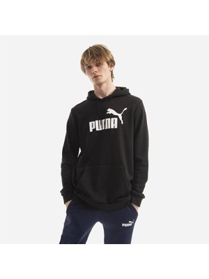 Puma Ess Big Logo Hoodie - Erkek Siyah Kapüşonlu Sweatshirt - 586688 01
