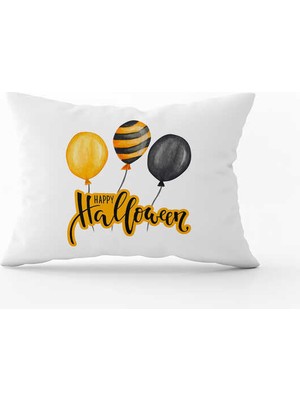 Cango Home Turuncu Halloween Balkabağı Desenli Dijital Baskılı Kırlent Kılıfı CGH745-3550 Çift Tarafı Baskılı