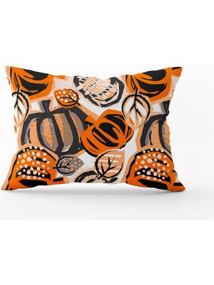 Cango Home Turuncu Halloween Balkabağı Desenli Dijital Baskılı Kırlent Kılıfı CGH755-3550 Çift Tarafı Baskılı
