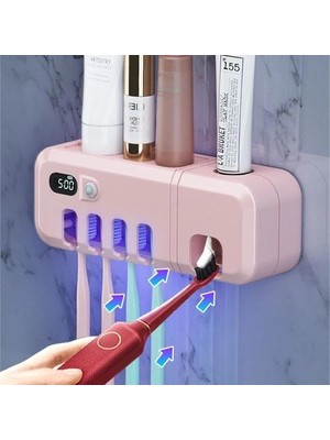 22 cm Sterilizasyon Elektrikli Diş Fırçası Tutucu Güçlü Yük Taşıyıcı Diş Macunu Dağıtıcı Akıllı Ekran Banyosu Aksesuarları | Diş Fırçası ve Amp;diş Macunu Tutucular