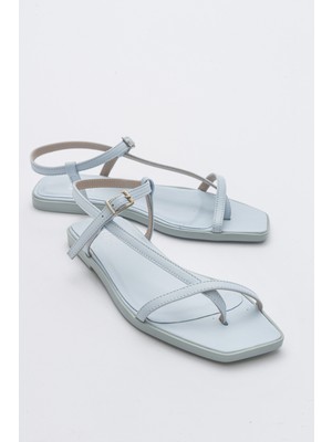 Luvi Tales Bebe Mavi Cilt  Deri Kadın Sandalet