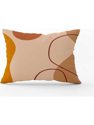 Cango Home Kahverengi Bohem Yaprak Desenli Dijital Baskılı Kırlent Kılıfı CGH773-3550 Çift Tarafı Baskılı