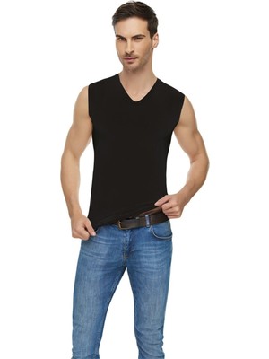 Tutku Elit Elastan V Yaka Erkek Sıfır Kol Atlet Elt 1305