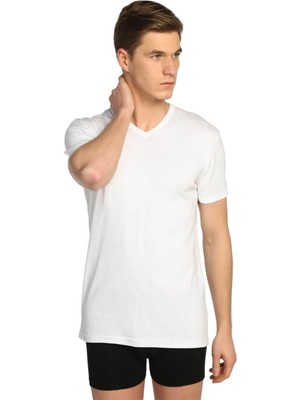 Tutku 3'lü Paket Ribana V Yaka Kısa Kol Erkek Fanila