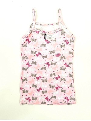 Tutku 12'li Ekonomik Paket Tutku Ip Askılı Desenli Elastan Emprime Kız Çocuk Atlet