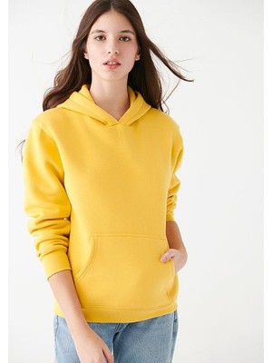 Mavi Kadın Kapüşonlu Sarı Basic Sweatshirt 167299-71339