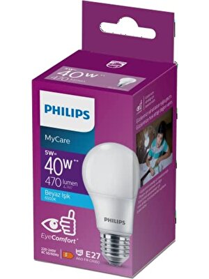 EKS Ticaret Philips 40W LED Ampul, 6500K Beyaz Işık, E27 Normal Duy