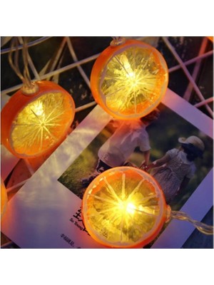 Strongart Limon Dilimi Şeklinde Dekoratif Dolma 10 Lu LED