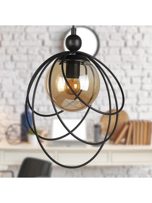 Begüsa Pescara Tekli Avize Siyah Bal Cam