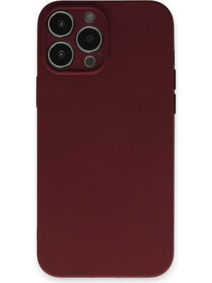 Bilişim Aksesuar  Apple iPhone 13 Pro Kılıf Nano Içi Kadife  Silikon - Bordo