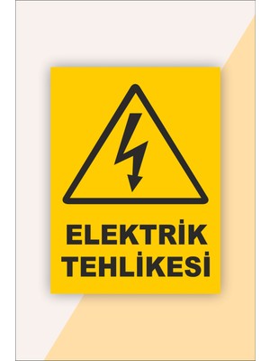 Karbon Soft Iş Güvenliği Uyarı Levhası Elektrik Tehlikesi