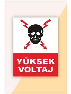 Karbonsoft Iş Güvenliği Uyarı Levhası Yüksek Voltaj