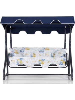 Erinöz 3 Kişilik Ruta Sabit Salıncak Bahçe Balkon Teras Salıncağı Lacivert