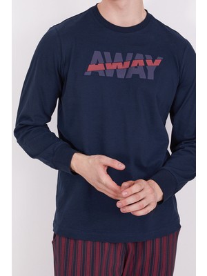 Arnetta Away Mavi Erkek Uzun Kol Pijama Takım