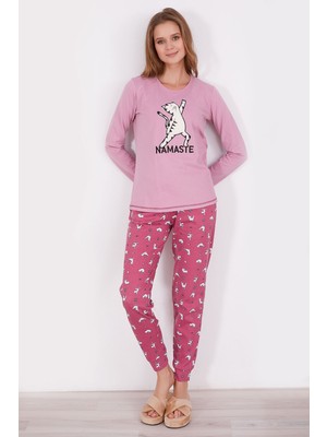 Arnetta Namaste Pembe Kadın Uzun Kol Pijama Takım