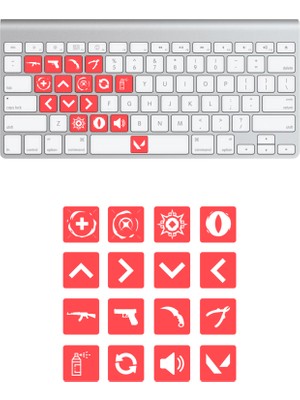 Quart Aksesuar Valorant Reyna Klavye Sticker Set Klavye Etiketi