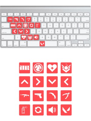 Quart Aksesuar Valorant Sage Klavye Sticker Set Klavye Etiketi