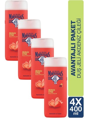 Le Petit Marseillais Akdeniz Çileği Duş Jeli 400 ml x4