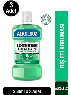 Listerine Diş Eti Koruması Hafif Tat 250 ml x3 Diş Eti İltihabı Önleme ve Ferah Nefes