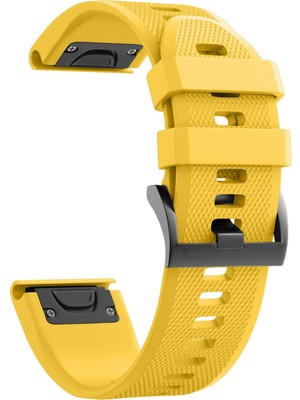 Markacase Garmin Fenix 5s - 5s Plus - 5s Sapphire Için Quick Fit Özellikli Silikon Kordon Sarı