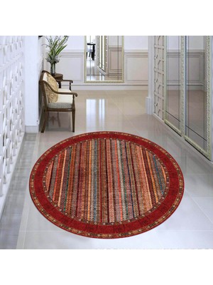 Rovigo Home Dijital Baskı Yıkanabilir Deri Taban Yuvarlak Salon Halısı RVG3344-HT647