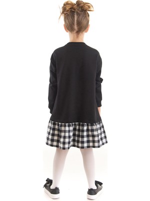 Mushi Komik Kalp Kız Çocuk Ekose Elbise