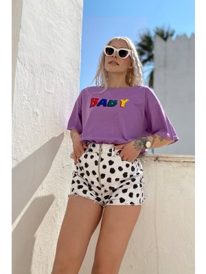 Swist Baby Baskılı Bisiklet Yaka Tshirt