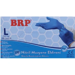 Pudrasız Nitril Eldiven L Beden Mavi 100'LÜ 15 Paket