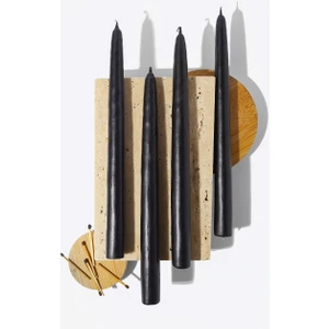 Gizemli Home 4 Lü Set Siyah Şamdan Mumu