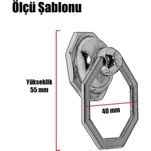 Sarkaç Dolap Çekmece Kulpu Kulbu Sekizgen Metal Halka Kulp Mat Siyah