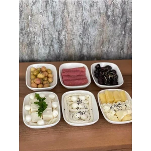 Porselen Küçük Ara Meze  Tabağı 6'lı