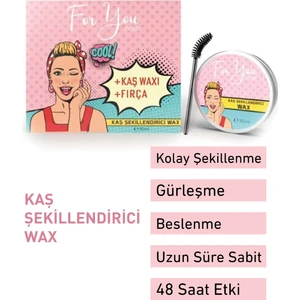 For You Gold Kaş Şekillendirici Wax 50 ml Keratin Biotin E Vitaminli 48 Saat Kalıcı Tüm Ciltler