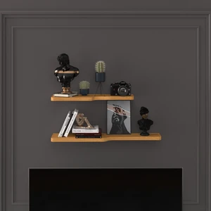 Asra Trend Doğal Modern Organizer Düzenleyici Kıvrımlı Dekoratif  Kitaplık Banyo Mutfak Duvar Rafı Petra