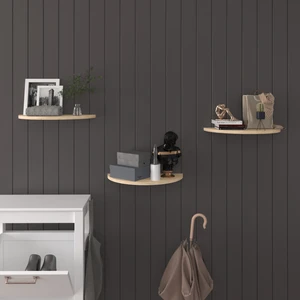 Asra Trend Doğal Modern Organizer Düzenleyici Oval Dekoratif  Kitaplık Banyo Mutfak Duvar Rafı Meşe