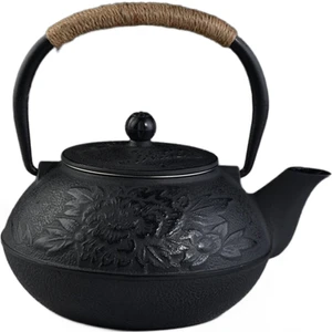 Dökme Demir Çay Potu Set Japon Çaydanlık Tetsubin Su Isıtıcısı Metal Net Filtre ile 800 ml Şakayık Kung Fu Çay Demlikleri Otantik | Su Isıtıcısı Filtresi | Su Isıtıcısı Dökme Demirte Tencere